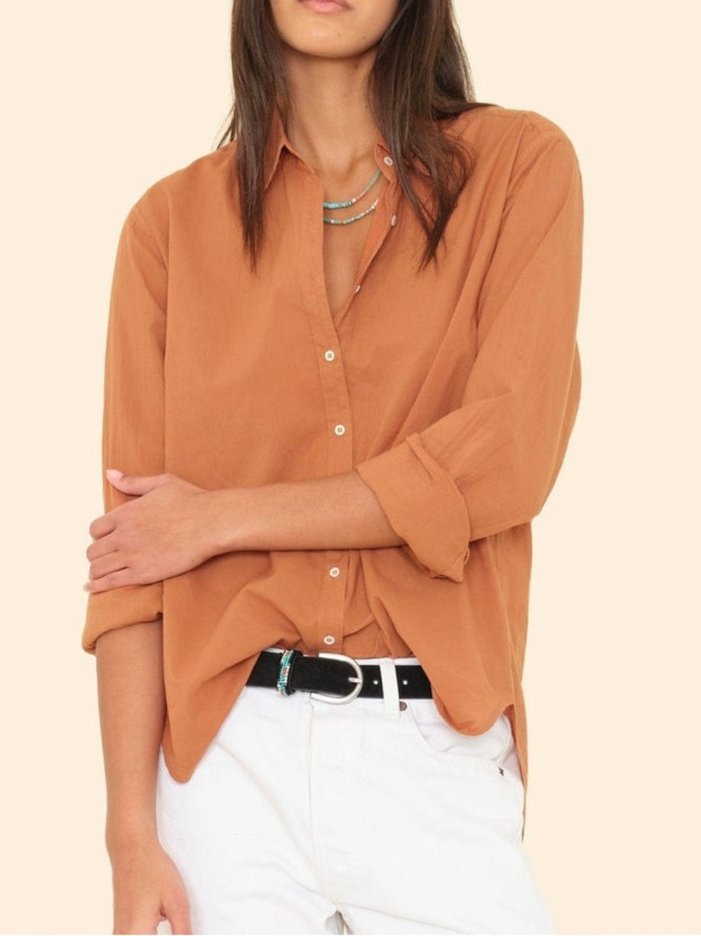 Xirena Cotton Button Down Blouse Size
